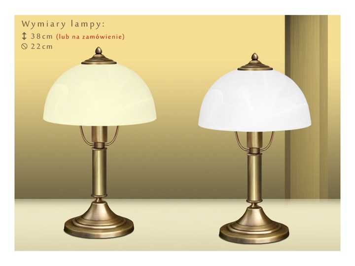 Lampa stołowa z mosiądzu P-B1B Lampa z kloszem Szkło Kolor Złoty Wysokość 38 cm Lampa LED Lampa biurkowa Lampa nocna Kategoria Lampy stołowe