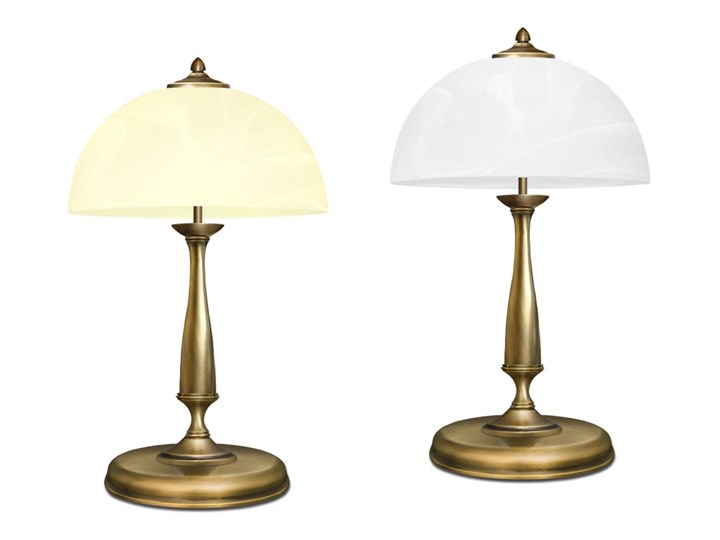 Klasyczna lampa gabinetowa P-B2 Lampa z kloszem Mosiądz Szkło Lampa LED Pomieszczenie Biuro i pracownia Wysokość 50 cm Styl Tradycyjny