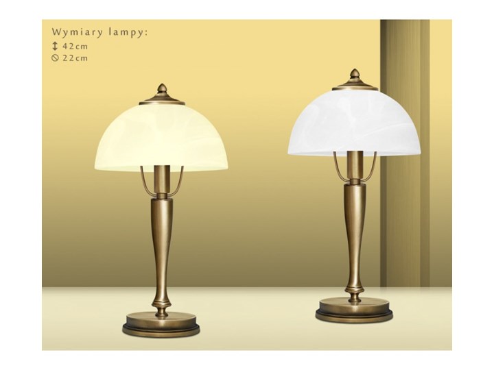 Lampa biurkowa z mosiądzu P-B1G Lampa LED Lampa z kloszem Szkło Wysokość 43 cm Styl Tradycyjny