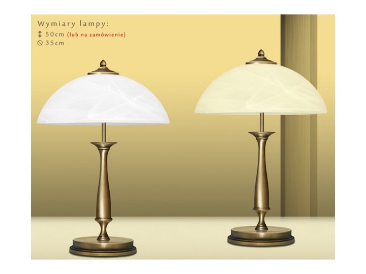 Lampa gabinetowa z mosiądzu P-B2B Lampa z kloszem Szkło Lampa LED Wysokość 50 cm Styl Tradycyjny