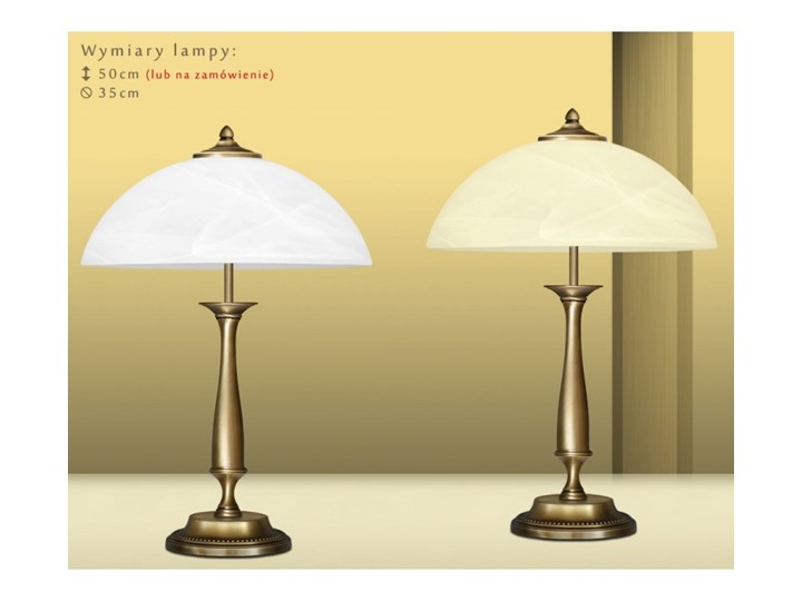 Klasyczna lampa na biurko P-B2C Wysokość 50 cm Lampa gabinetowa Lampa LED Szkło Mosiądz Lampa z kloszem Lampa biurkowa Styl Tradycyjny