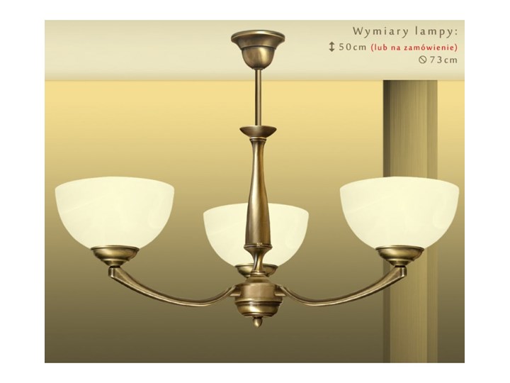 Żyrandol mosiężny do salonu P-S3A Kategoria Lampy wiszące Lampa z kloszem Mosiądz Szkło Kolor Złoty
