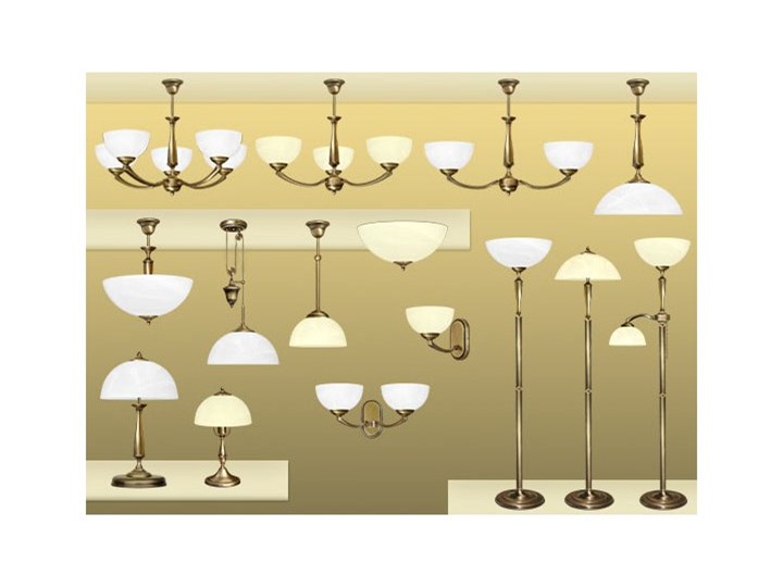Mosiężny żyrandol P-S5 Kolor Złoty Lampa z kloszem Szkło Mosiądz Kategoria Lampy wiszące