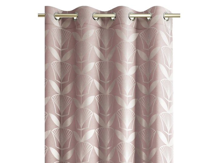 Zasłona FLORIS na przelotkach dusty rose 140x250 cm - Homla Mocowanie Kółka Typ Zasłony gotowe