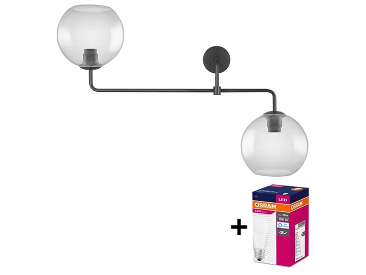 Ledvance - LED Kinkiet GLOBE 2xE27/13W/230V Szkło Pomieszczenie Salon Lampa z kloszem Metal Nieregularne Kolor Czarny