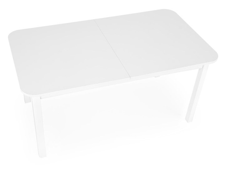 Biały stół z rozkładanym blatem - Dibella Drewno Styl Skandynawski Płyta laminowana Wysokość 78 cm Płyta MDF Styl Minimalistyczny