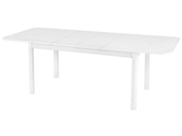 Biały stół z rozkładanym blatem - Dibella Wysokość 78 cm Średnica Płyta laminowana Płyta MDF Drewno Kształt blatu Prostokątny