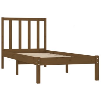 vidaXL Rama łóżka, miodowy brąz, lite drewno sosnowe, 75x190 cm