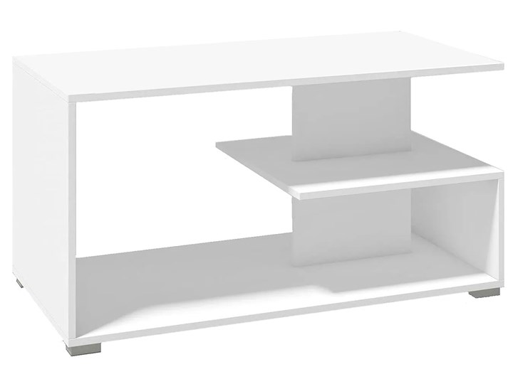 Prostokątna biała ława Luna Płyta MDF Stolik Średnica Wysokość 55 cm Styl Skandynawski