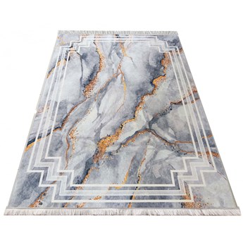 Szary prostokątny dywan z imitacją marmuru - Rubenso
