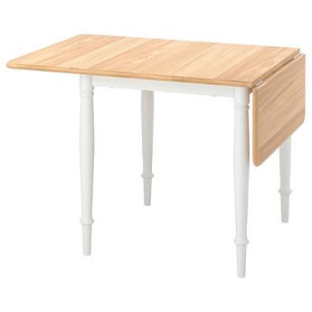 IKEA DANDERYD Stół z opuszczanym blatem, Okl dęb/biały, 74/134x80 cm