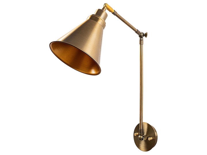 SELSEY Kinkiet ścienny Staice regulowany średnica 20 cm złoty Metal Kinkiet z kloszem Styl Nowoczesny