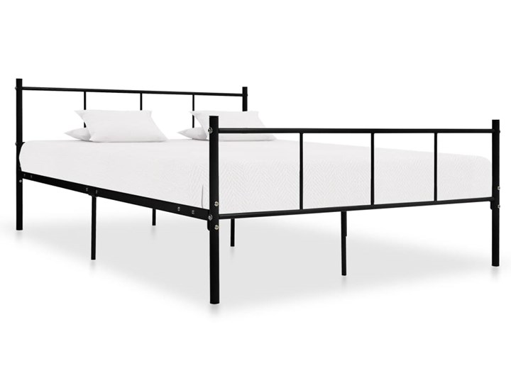 vidaXL Rama łóżka, czarna, metalowa, 160x200 cm Łóżko metalowe Kolor Czarny