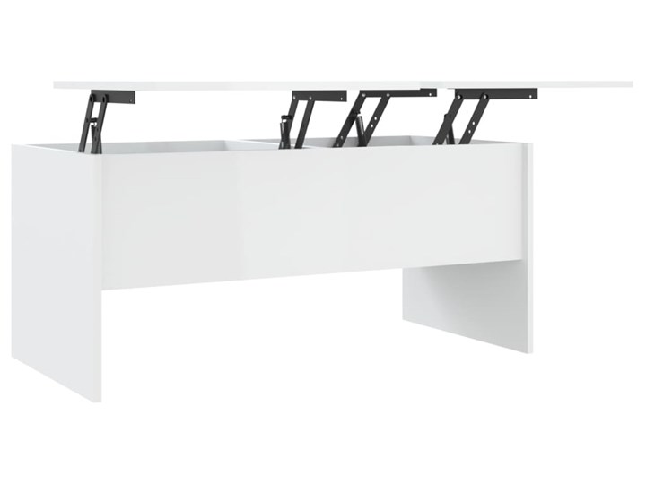 vidaXL Stolik kawowy, biały o wysokim połysku, 102x50,5x46,5 cm Drewno Kształt blatu Prostokątne