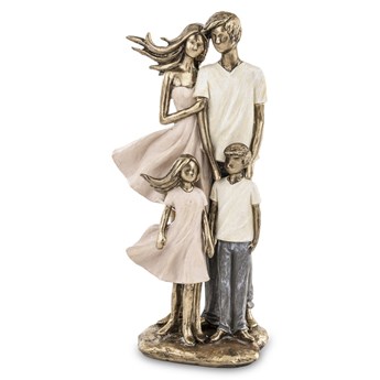 RODZINA Z DWÓJKĄ DZIECI figurka czteroosobowej rodziny, wys. 26 cm