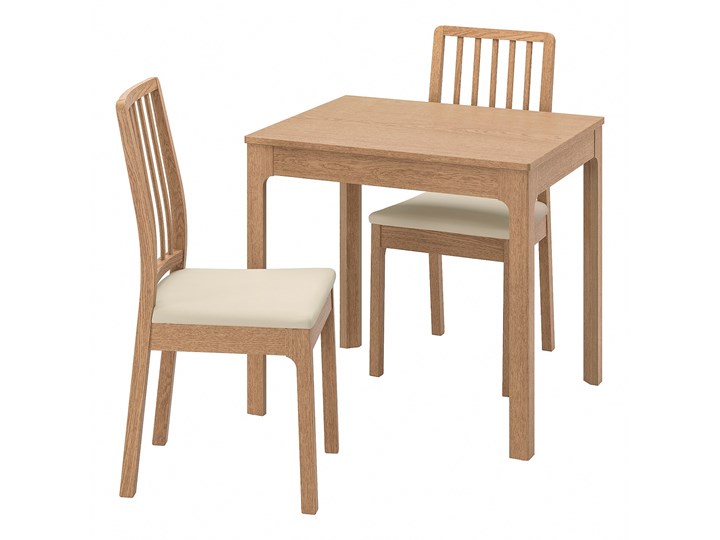 IKEA EKEDALEN / EKEDALEN Stół i 2 krzesła, dąb imit. dębu/Orrsta jasnoszary, 80/120 cm