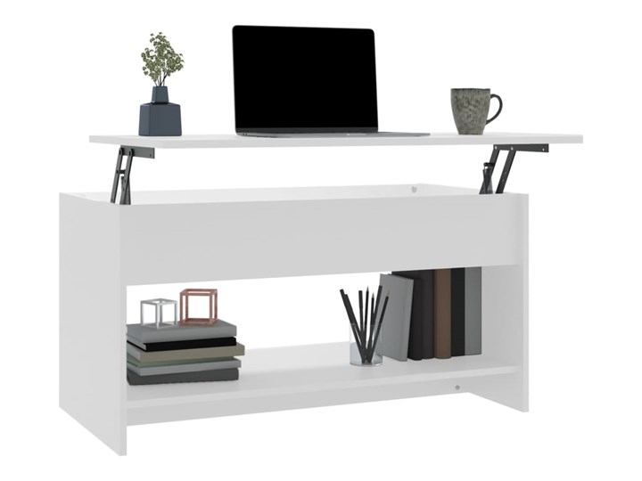 vidaXL Stolik kawowy, biały, 102x50x52,5 cm, materiał drewnopochodny Długość 102 cm Szerokość 50 cm Styl Nowoczesny