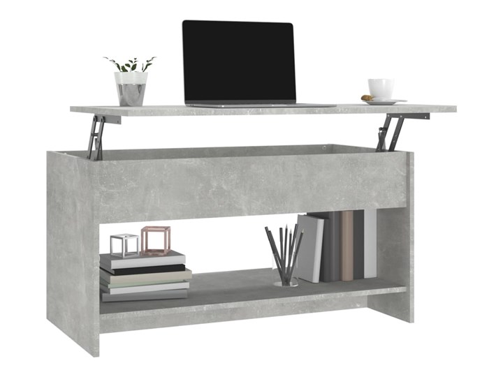 vidaXL Stolik kawowy, szarość betonu, 102x50x52,5 cm Długość 102 cm Szerokość 50 cm Funkcje Z regulacją wysokości Drewno Kategoria Stoliki i ławy