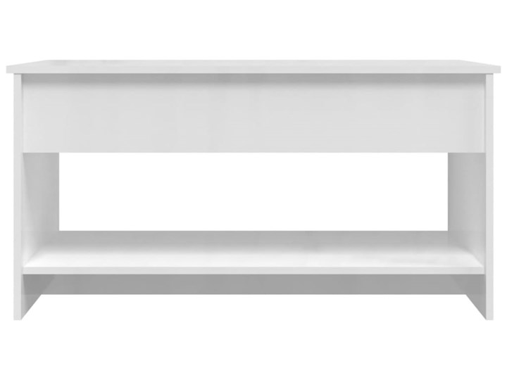 vidaXL Stolik kawowy, biały o wysokim połysku, 102x50x52,5 cm Drewno Funkcje Z regulacją wysokości Szerokość 50 cm Długość 102 cm Styl Nowoczesny