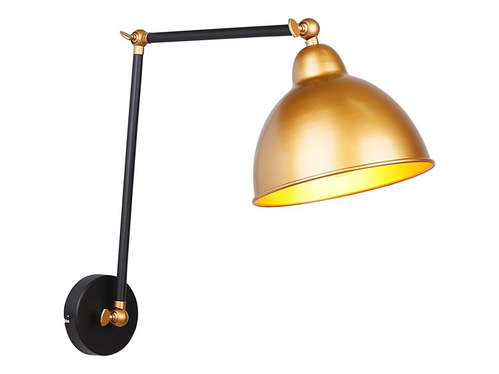 LAMPA KINKIET TRUCK CZARNY+ZŁOTY 1X40W E27 KLOSZ ZŁOTY Funkcje Kinkiet LED Kinkiet z kloszem Kinkiet LED Metal Kategoria Lampy ścienne