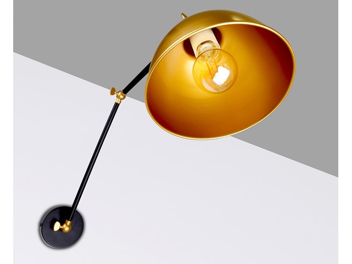 LAMPA KINKIET TRUCK CZARNY+ZŁOTY 1X40W E27 KLOSZ ZŁOTY Metal Kinkiet z kloszem Kinkiet LED Funkcje Kinkiet LED