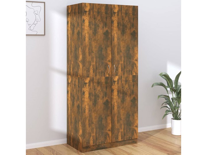 vidaXL Szafa, przydymiony dąb, 90x52x200 cm, materiał drewnopochodny Kategoria Szafy do garderoby Szerokość 90 cm Głębokość 52 cm Kolor Brązowy