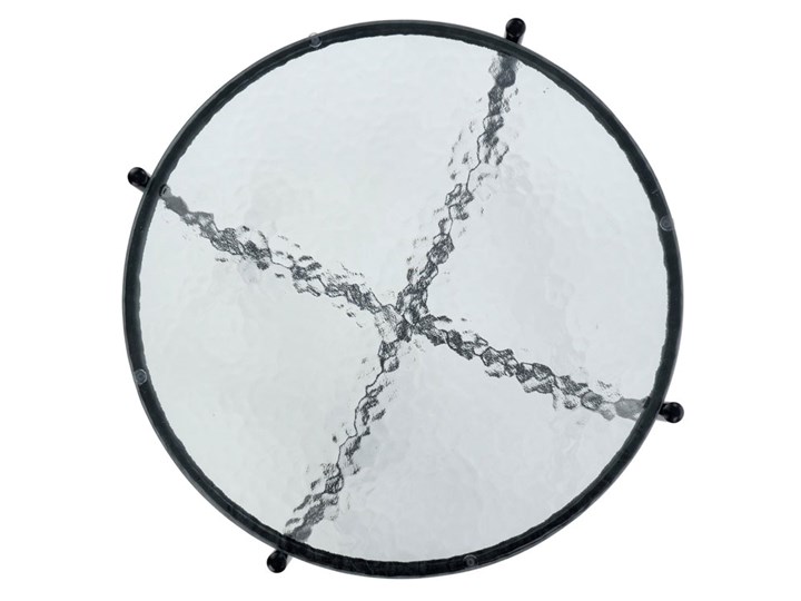 Szklany okrągły stolik kawowy - Roles 3X Metal Szkło Stal Wysokość 49 cm Zestaw stolików Średnica 45 cm