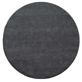 Antracytowy okrągły dywan shaggy - Valto