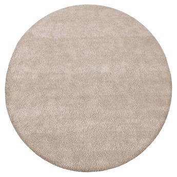 Beżowy dywan shaggy okrągły - Valto