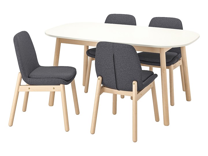IKEA VEDBO / VEDBO Stół i 4 krzesła, biały/brzoza, 160x95 cm Kategoria Stoły z krzesłami Pomieszczenie Jadalnia