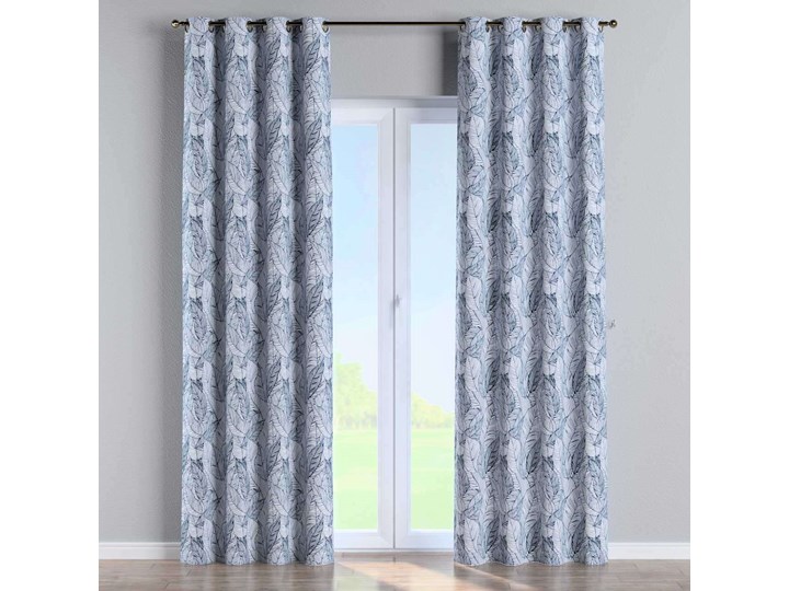 Zasłona na kółkach 1 szt., biało-granatowy, 1szt 130 × 260 cm, Velvet