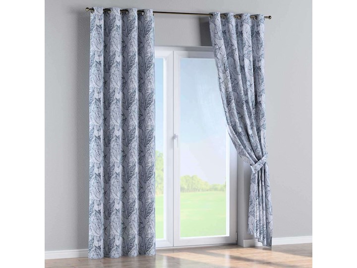 Zasłona na kółkach 1 szt., biało-granatowy, 1szt 130 × 260 cm, Velvet