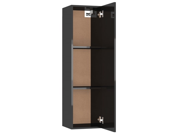 vidaXL Szafki TV, 2 szt., czarne, wysoki połysk, 30,5x30x110 cm, płyta Pomieszczenie Salon Kolor Czarny