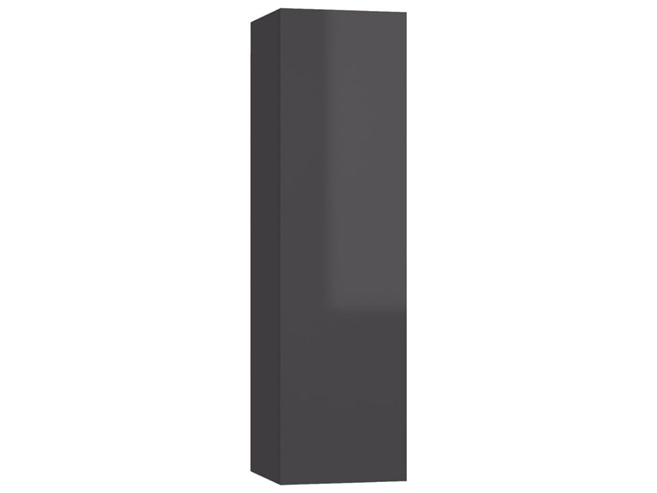 vidaXL Szafki TV, 2 szt., szare, wysoki połysk, 30,5x30x110 cm, płyta Kategoria Zestawy mebli do sypialni