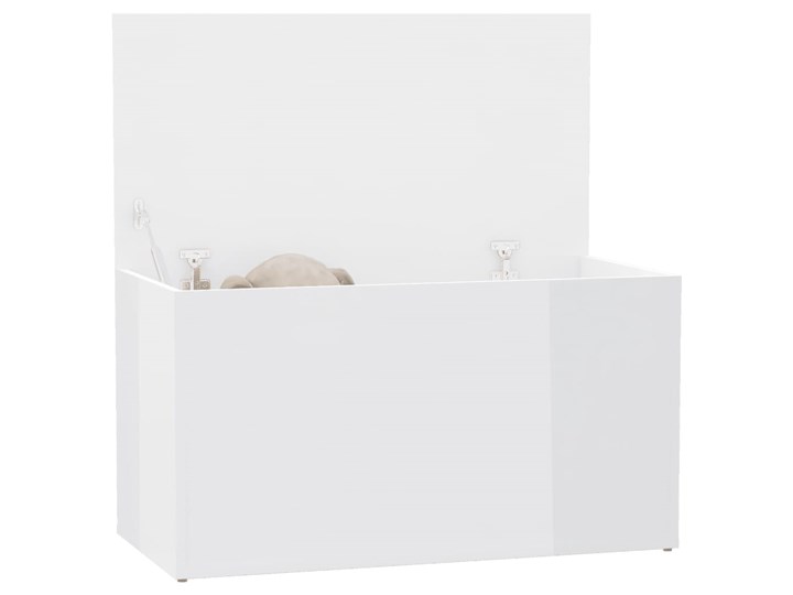 vidaXL Skrzynia, biel z połyskiem 84x42x46 cm, materiał drewnopochodny Kolor Biały Kategoria