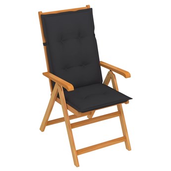 vidaXL Krzesło ogrodowe z antracytowymi poduszkami, drewno tekowe