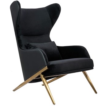 Welurowy fotel wypoczynkowy w stylu glamour Hampton Velvet
