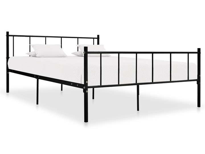 vidaXL Rama łóżka, czarna, metalowa, 180 x 200 cm Łóżko metalowe Rozmiar materaca 180x200 cm Styl Tradycyjny