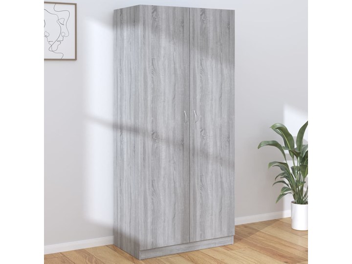 vidaXL Szafka, szary dąb sonoma, 90x52x200 cm, materiał drewnopochodny Głębokość 52 cm Szerokość 90 cm Kategoria Szafy do garderoby