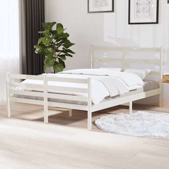 vidaXL Rama łóżka, biała, lite drewno sosnowe, 120x190 cm, podwójna