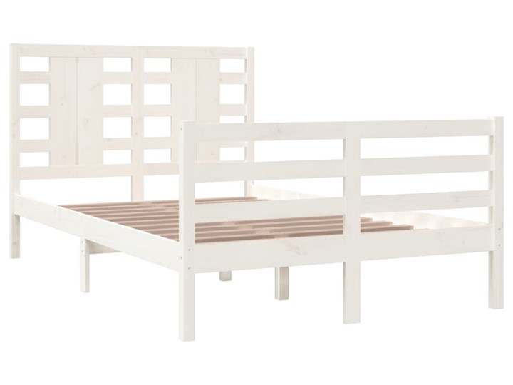 vidaXL Rama łóżka, biała, lite drewno sosnowe, 120 x 200 cm Styl Rustykalny Łóżko drewniane Styl Nowoczesny