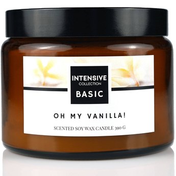 Intensive Collection Amber Basic duża sojowa świeca zapachowa drewniany knot 390 g - Oh My Vanilla!