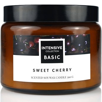 Intensive Collection Amber Basic duża sojowa świeca zapachowa drewniany knot 390 g - Sweet Cherry