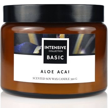 Intensive Collection Amber Basic duża sojowa świeca zapachowa drewniany knot 390 g - Aloe Acai