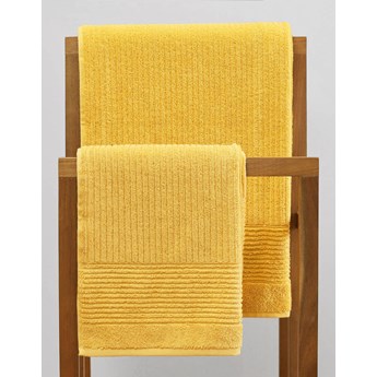 Ręcznik NALTIO w paski musztardowy 70x130 cm - Homla