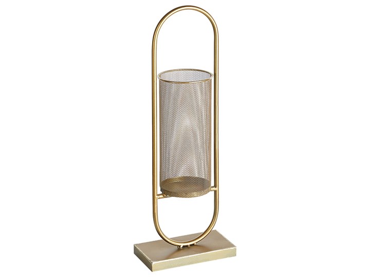 Beliani Świecznik złoty metalowy 53 cm styl glamour Lampion Żelazo Kategoria Świeczniki i świece