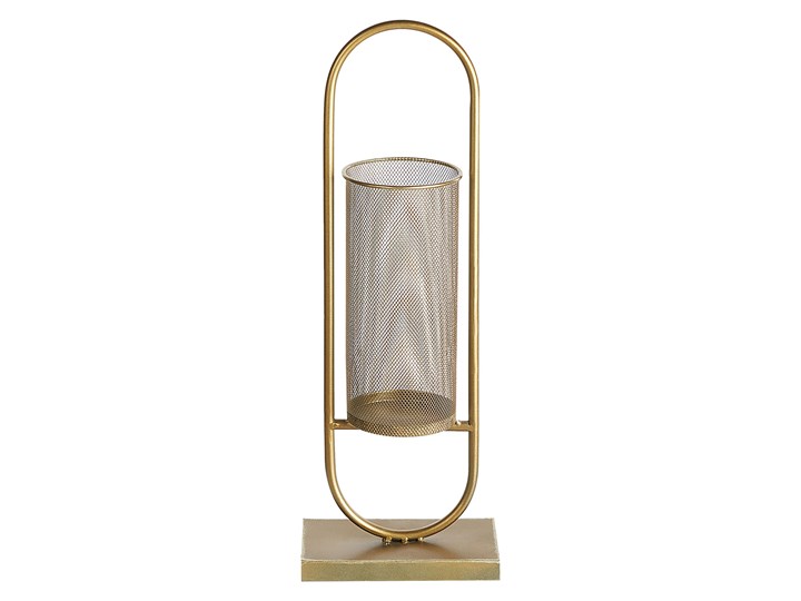 Beliani Świecznik złoty metalowy 53 cm styl glamour Lampion Żelazo Kategoria Świeczniki i świece