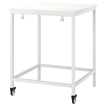 IKEA TROTTEN/LIDKULLEN Stół + stołek do siedzenia/stania, biały/ciemnoszary