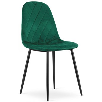 Zestaw metalowych tapicerowanych krzeseł 4 szt ciemny zielony - Paleo