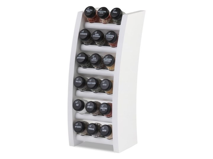 Półka z przyprawami flipper 18 3kp6 p2 białe drewno nakrętka czarna 01193 kod: 01193